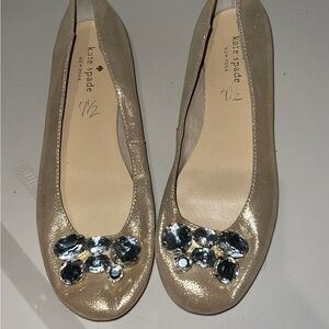Kate Spade Gold Embellished Flats